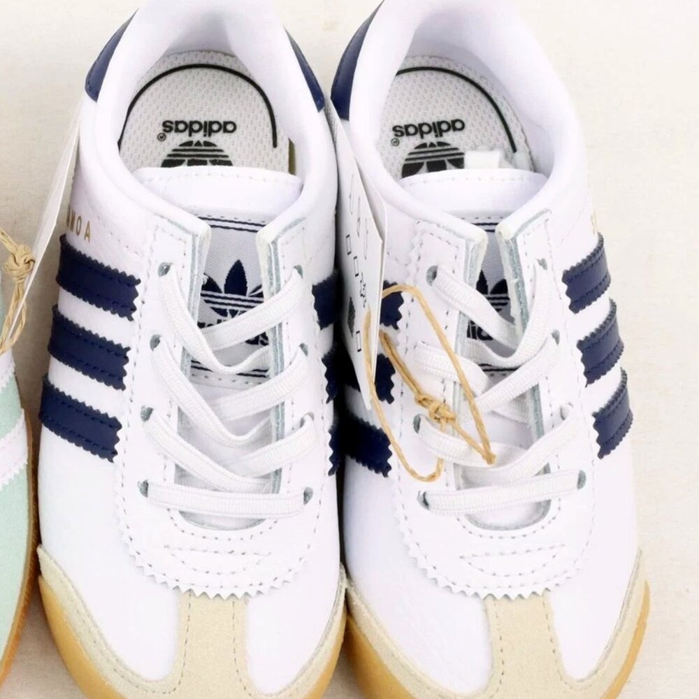 Adidas Samoa I Kids Sneakers in White & Vintage Indigo  NIB